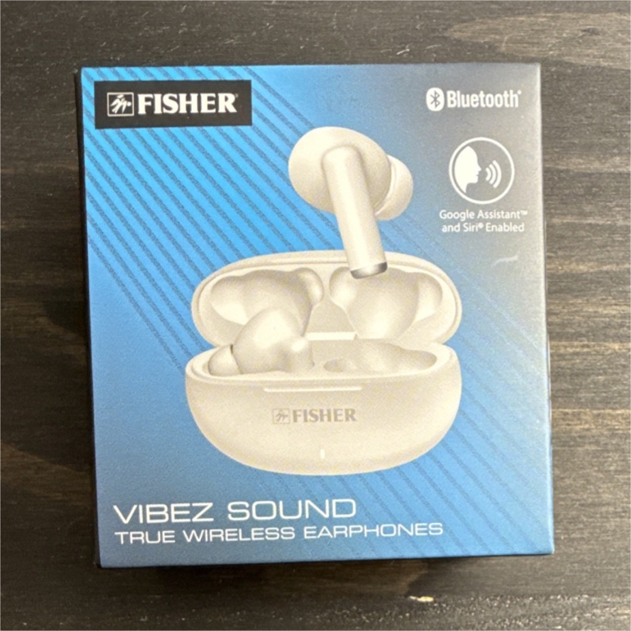 Fisher Vibez Sound True Wireless Earphones Bluetooth 10mm White Google Siri