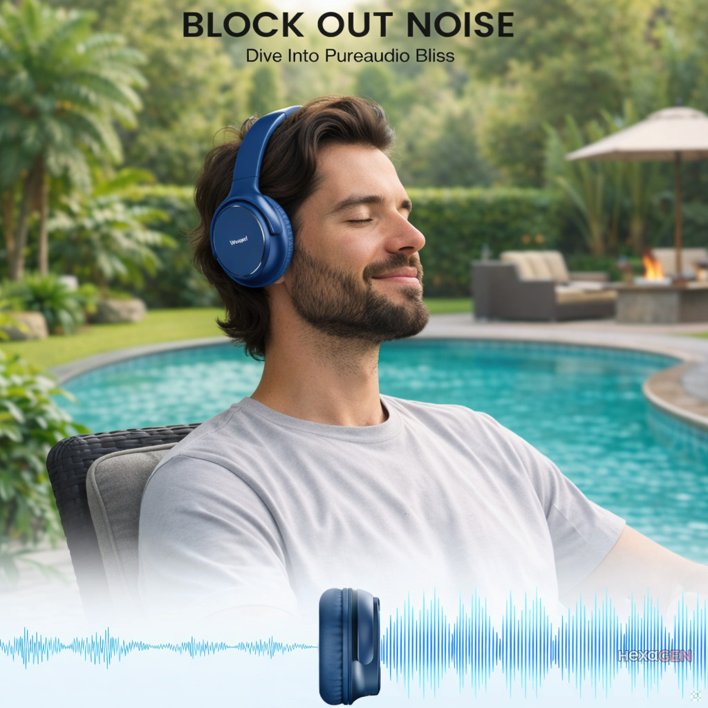 Wired Over-Ear USB-C Headphones with Microphone/Volume Control/Foldable/Adjustab