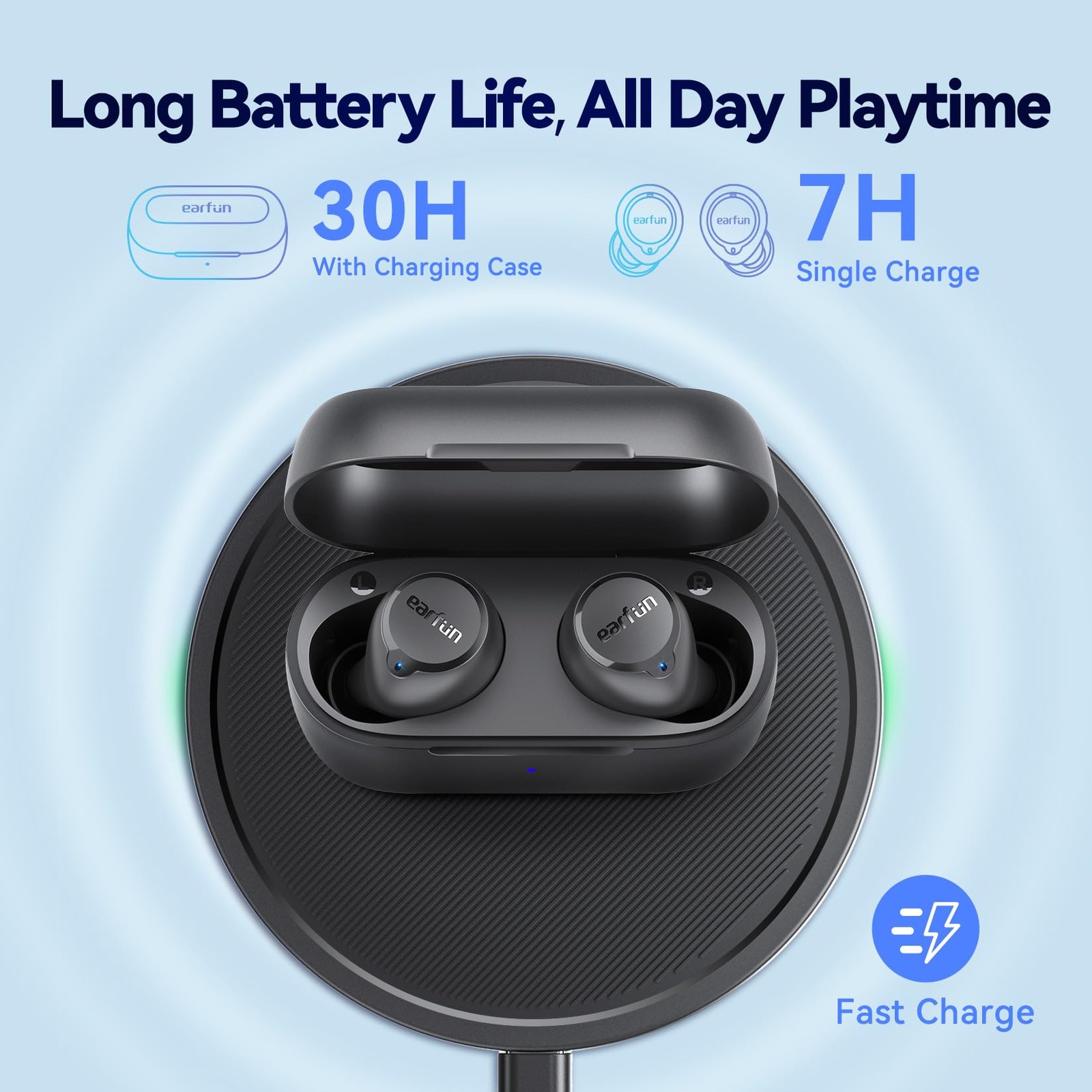 EarFun Free 2S Wireless Earbuds, [Upgraded Version] Bluetooth Small, Black