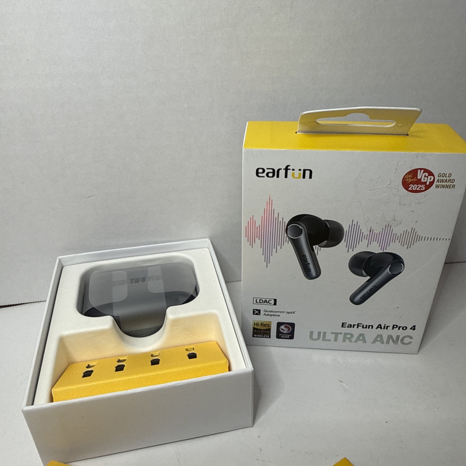 EarFun Air Pro 4 Ultra Active Noise Cancelling Wireless Earbuds W/ Case Black