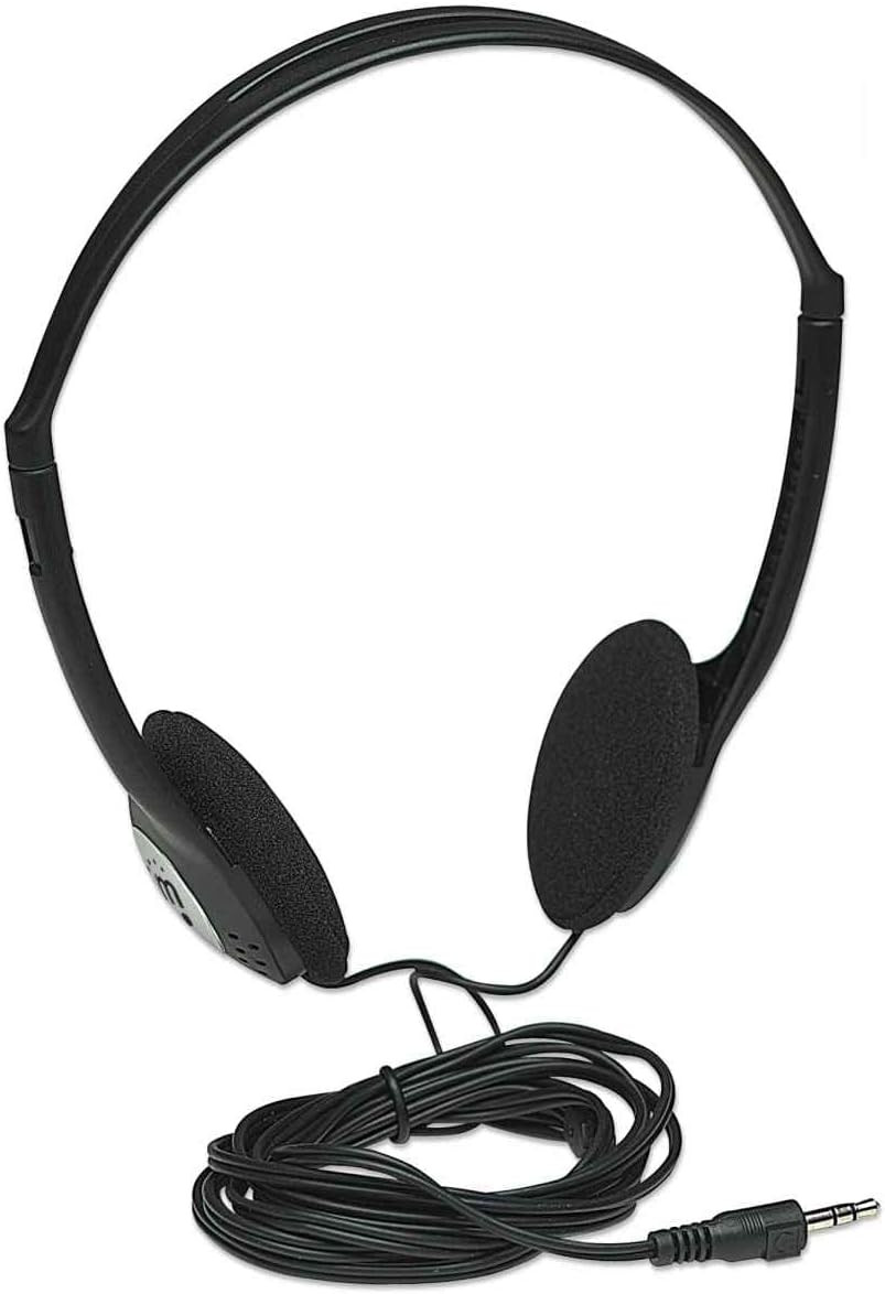 Manhattan On-Ear Wired Stereo Headphone – Long 6Ft Cable, Single 3.5Mm Plug, Lig