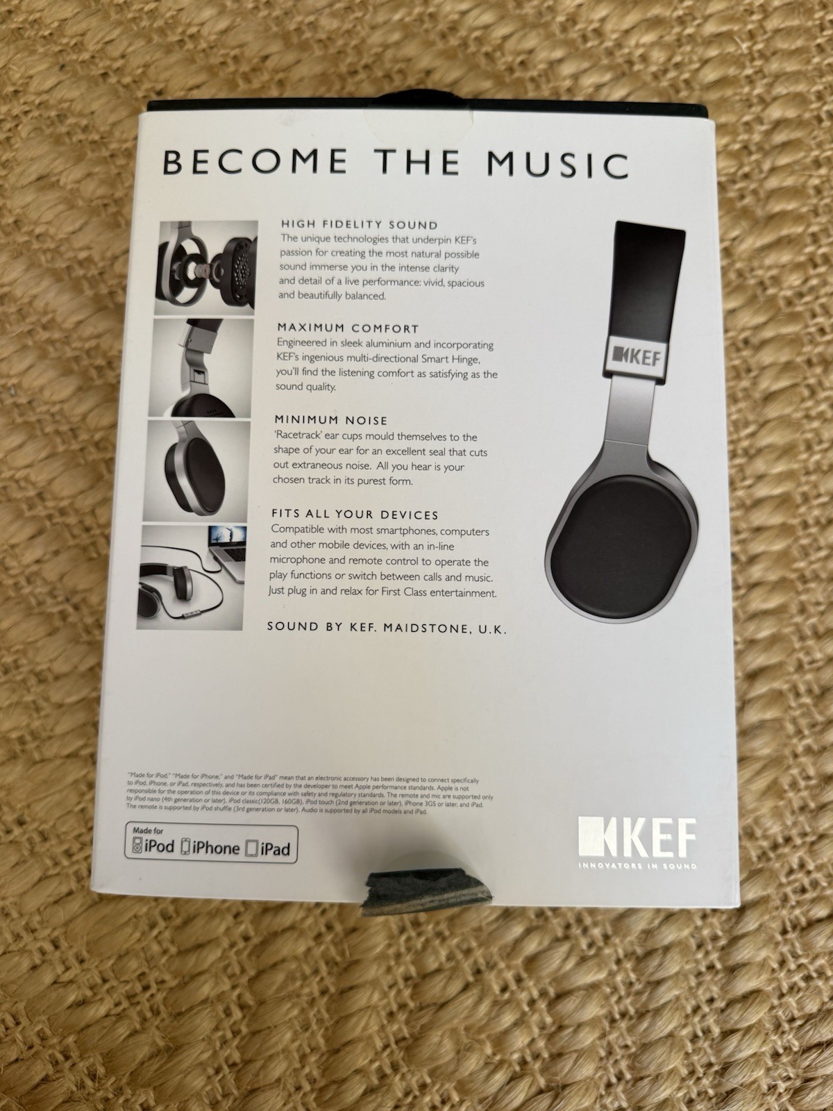 KEF M500 Hi-Fi On-Ear Wired Headphones Black/Silver