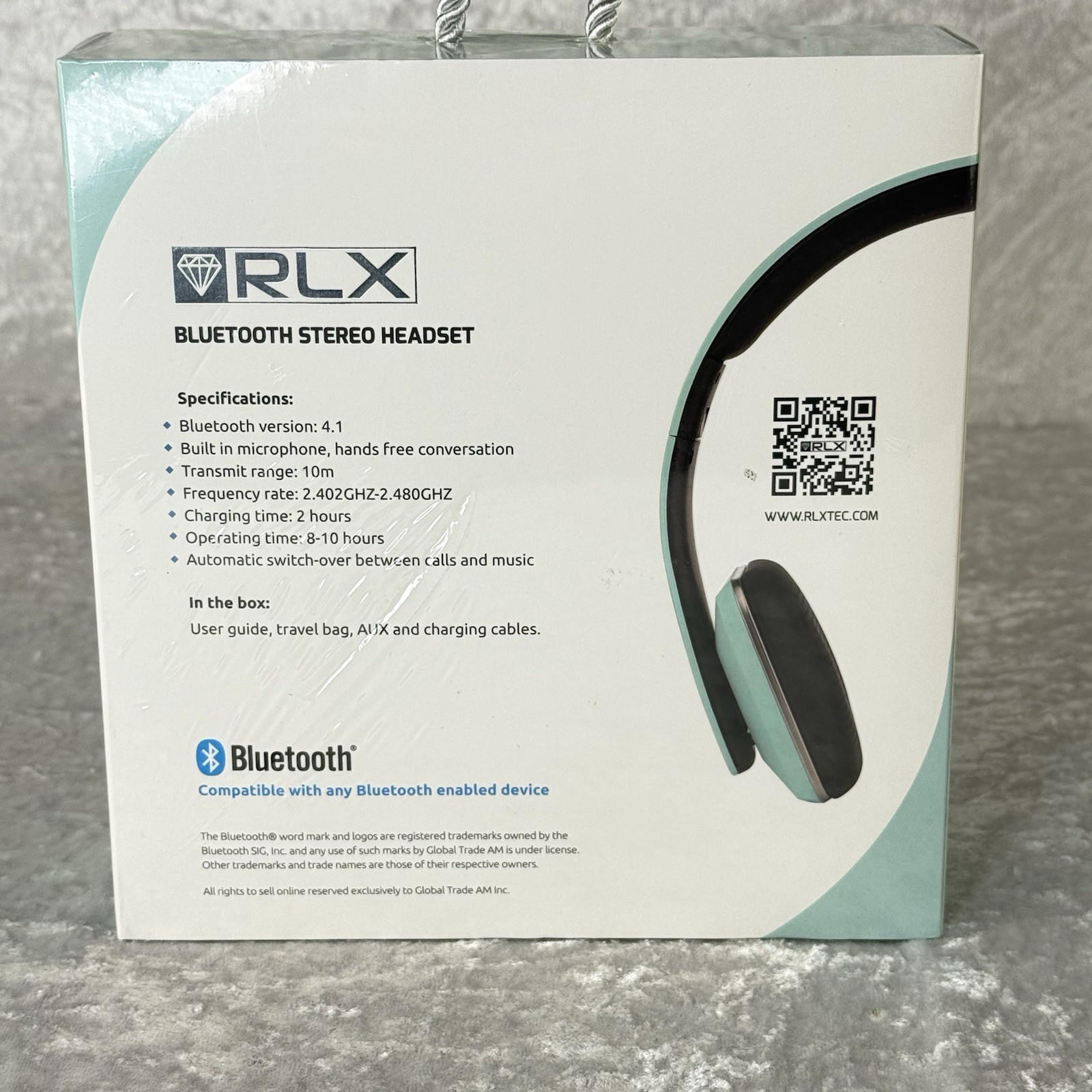 RLX Bluetooth Stereo Headset – RLX-100 – Mint Green – New, Sealed