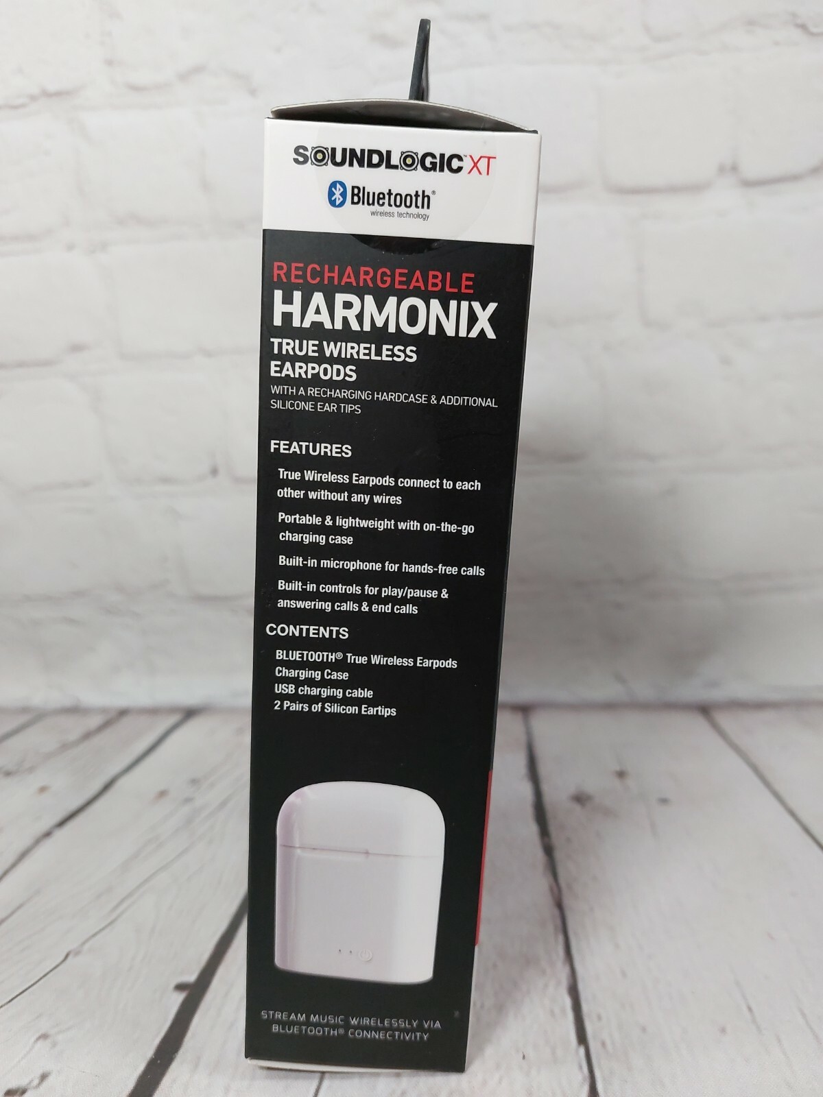 SoundLogic XT Rechargeable Pods Harmonix Bluetooth Wireless EarBuds White