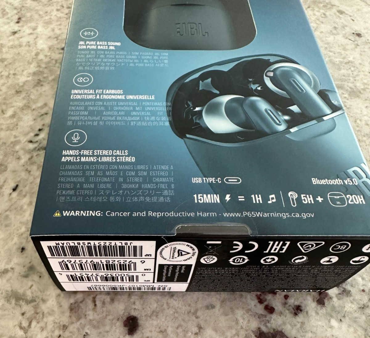 JBL Tune 225TWS True Wireless Earbuds – Blue (Brand New & Factory Sealed)