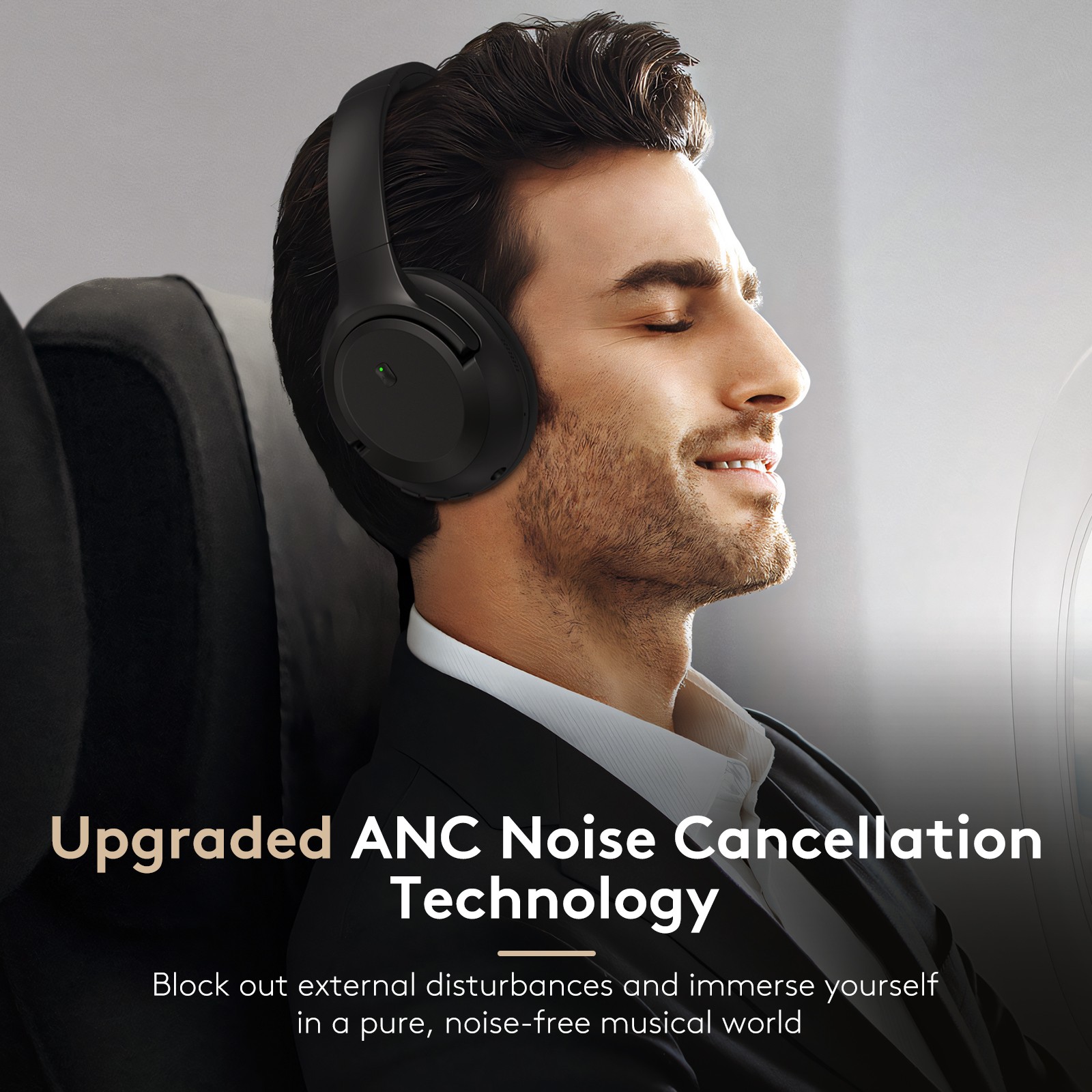 VILINICE ANC Headphones Hybrid Noise Cancelling 45H Playback 40mm Bluetooth 5.3
