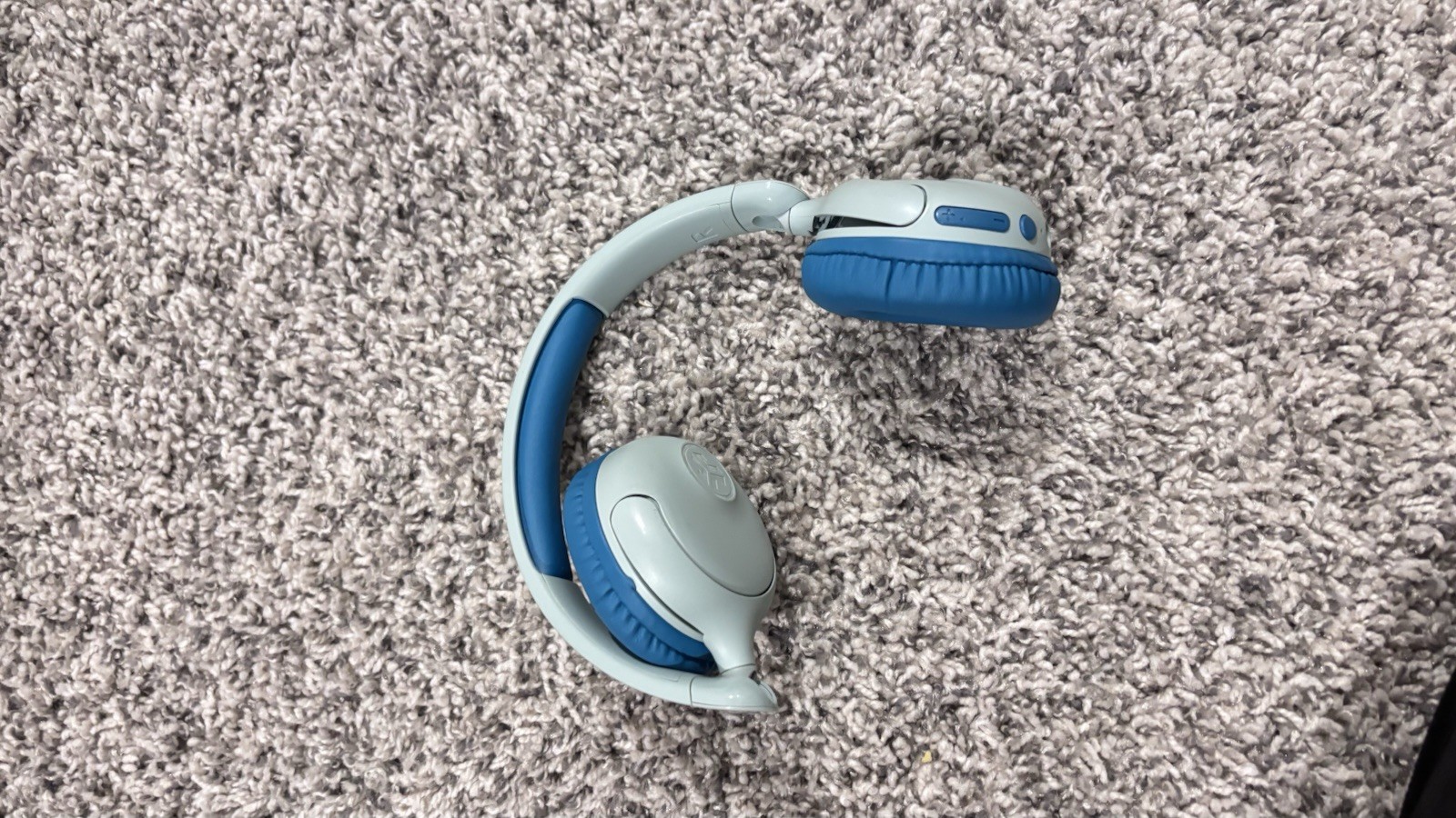 JLab JBuddies Blue/Gray On-Ear Headphones Bluetooth 3.5mm Built-In Mic