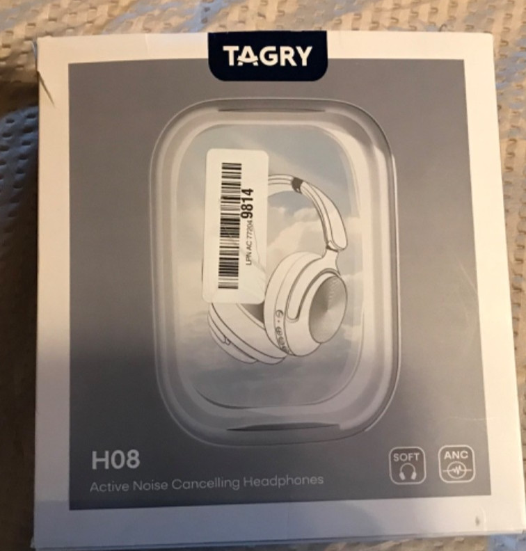 TAGRY Hybrid Active Noise Cancelling Headphones 100H Playtime Wireless Over Ear