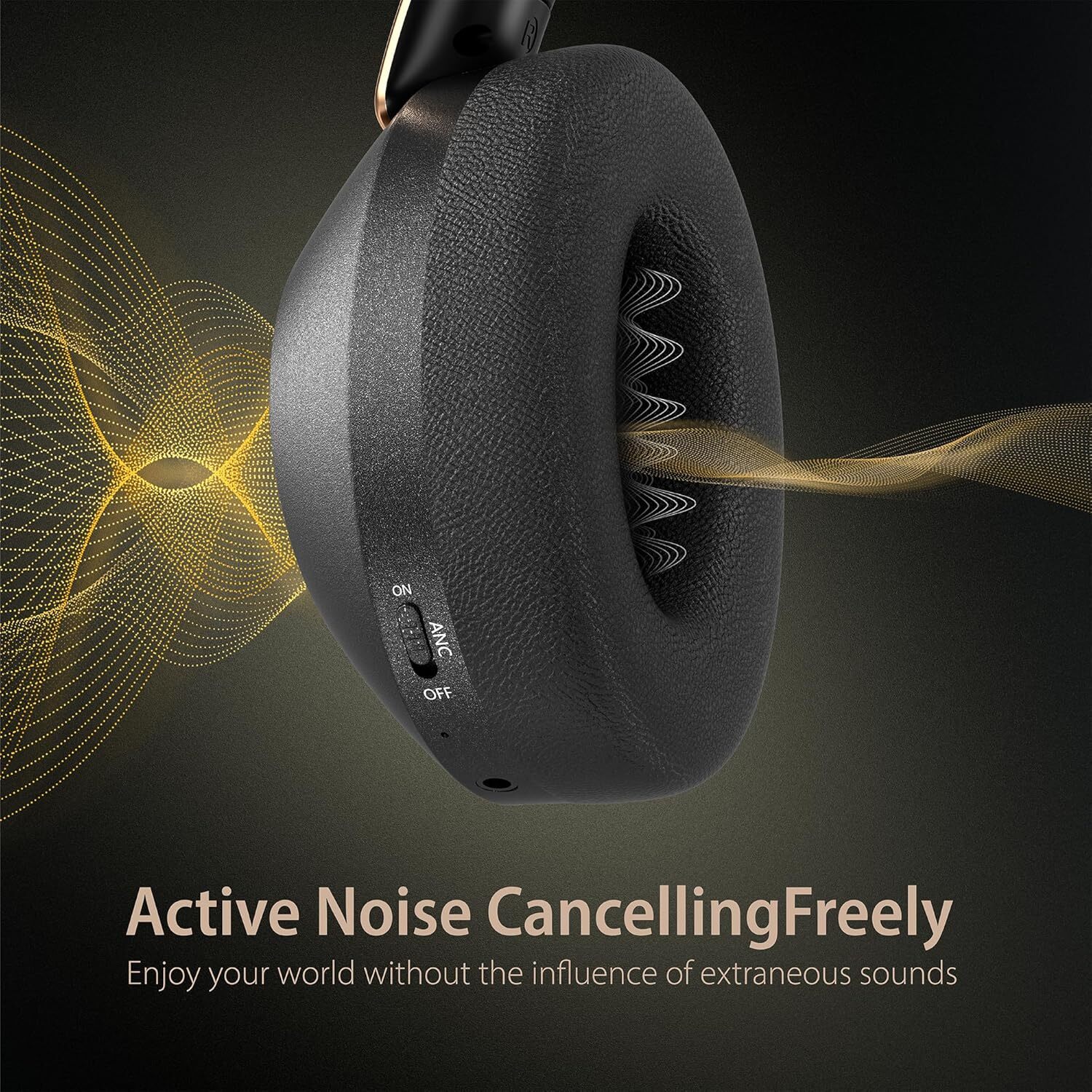 Active Noise Cancelling Headphones, 100H Playtime Headphones Wireless Bluetooth,