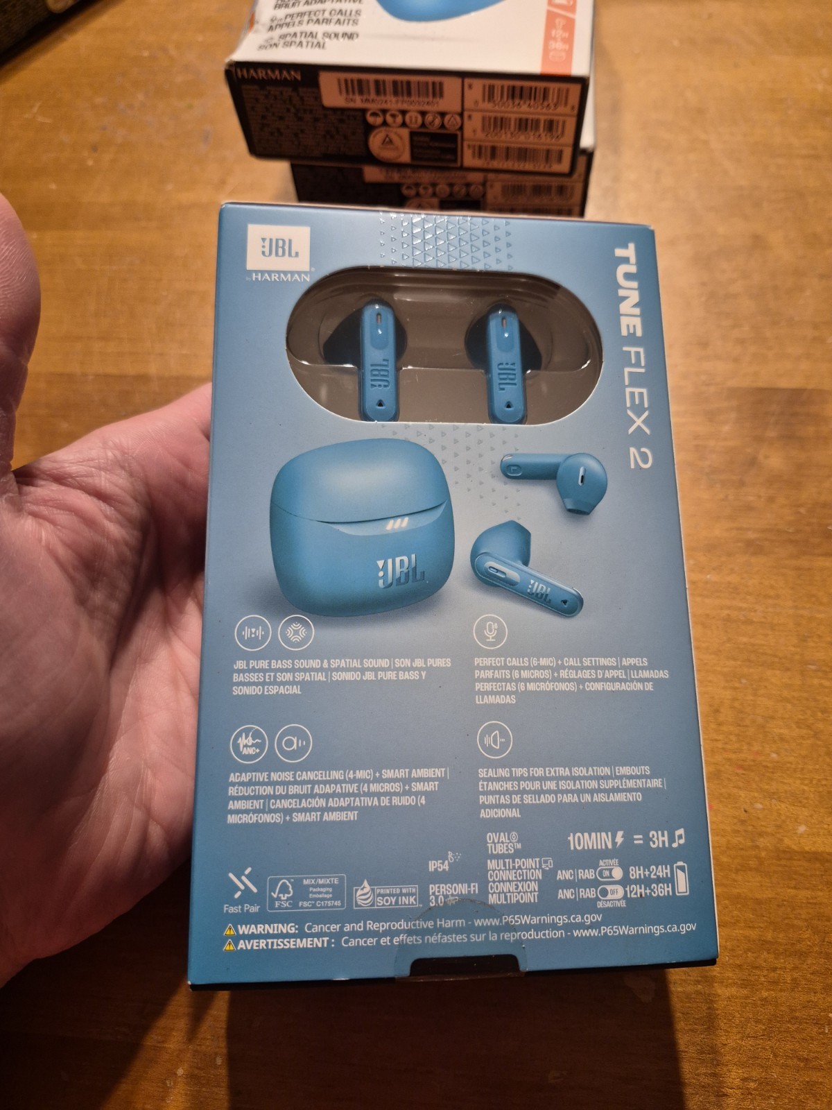 JBL Turquoise Tune Flex 2 Earbuds Perfect Fit Adaptive Noise Cancelling