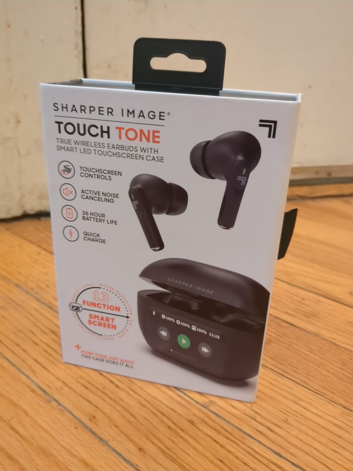 Sharper Image Touch Tone TWS Wireless Earbuds w/ Led Touch Screen Noise Cancel