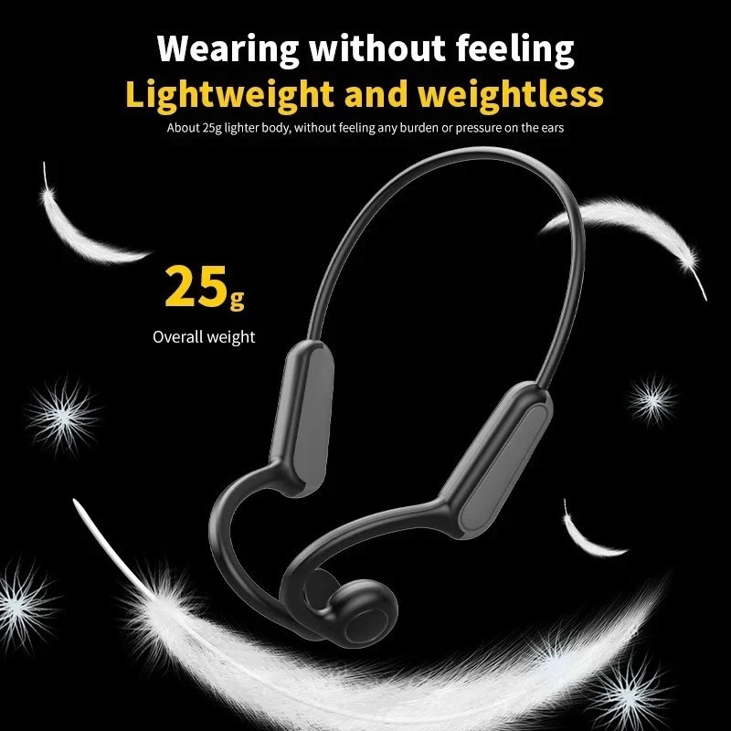 Bone Conduction Wireless Sport Headphones Bluetooth Earphone w/ Mic Waterproof