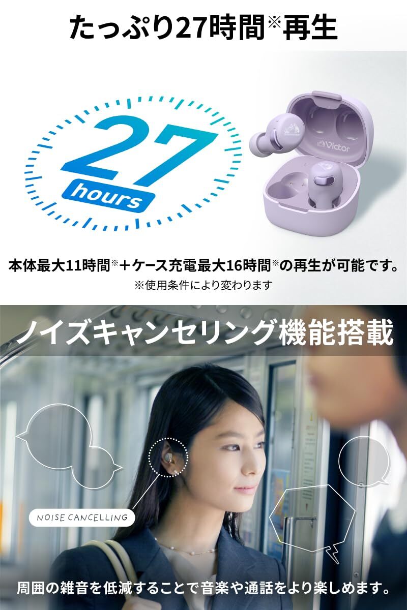JVC Kenwood VICTOR HA-A30T2-G Wireless earphone Bluetooth Ver.5.3 Noise