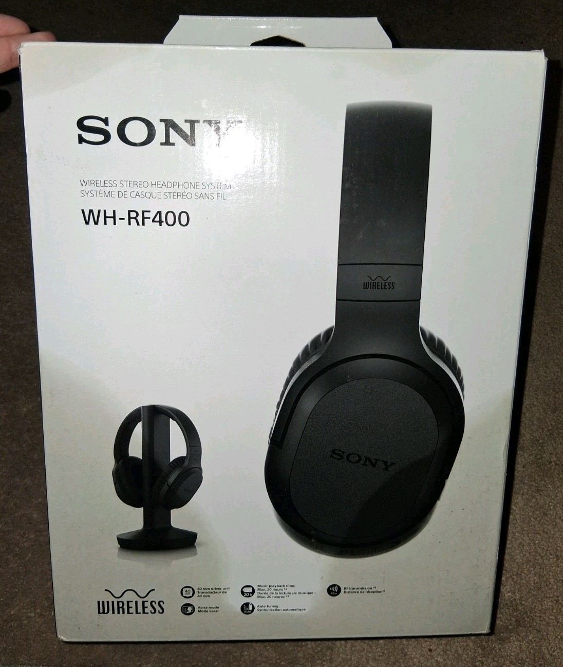Sony WHRF400 RF Black Wireless Noise Reducing Home Theater Headphones