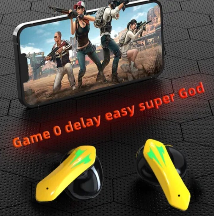 TWS Gaming & Music Earbuds BT 5.2/X16S Waterproof/Wireless Charging/Yellow
