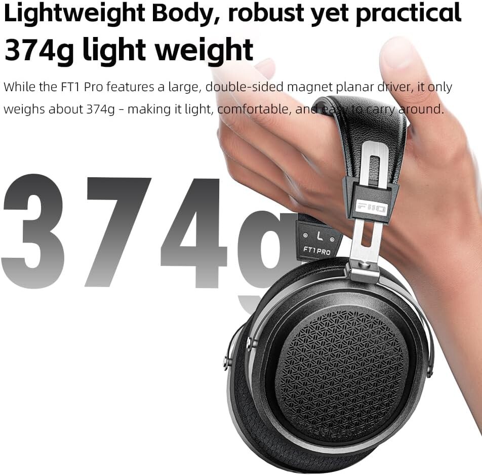 FiiO FT1 Pro Open-Back Planar Magnetic Wired Hi-Fi Headphone (Black)