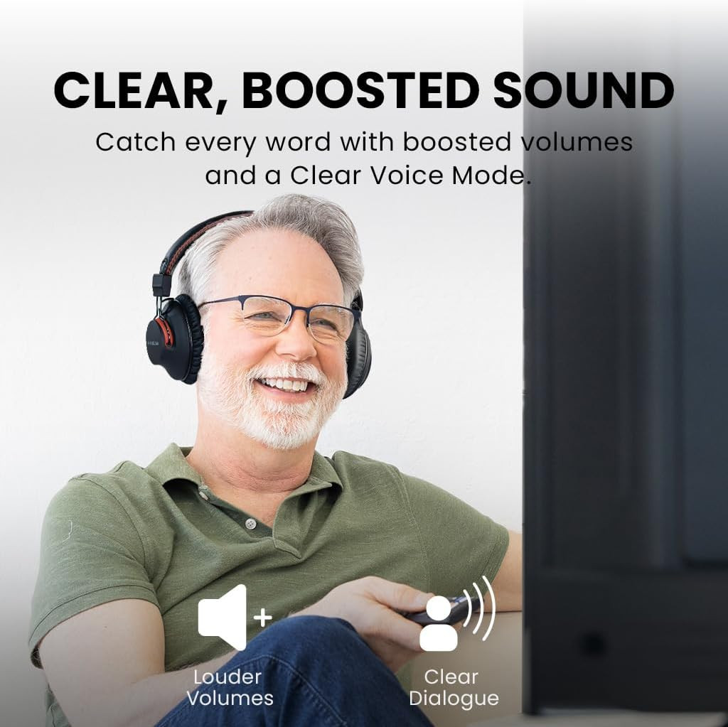 HT41899 plus 2 – Dual Bluetooth Wireless Headphones for TV Watching with Transmi
