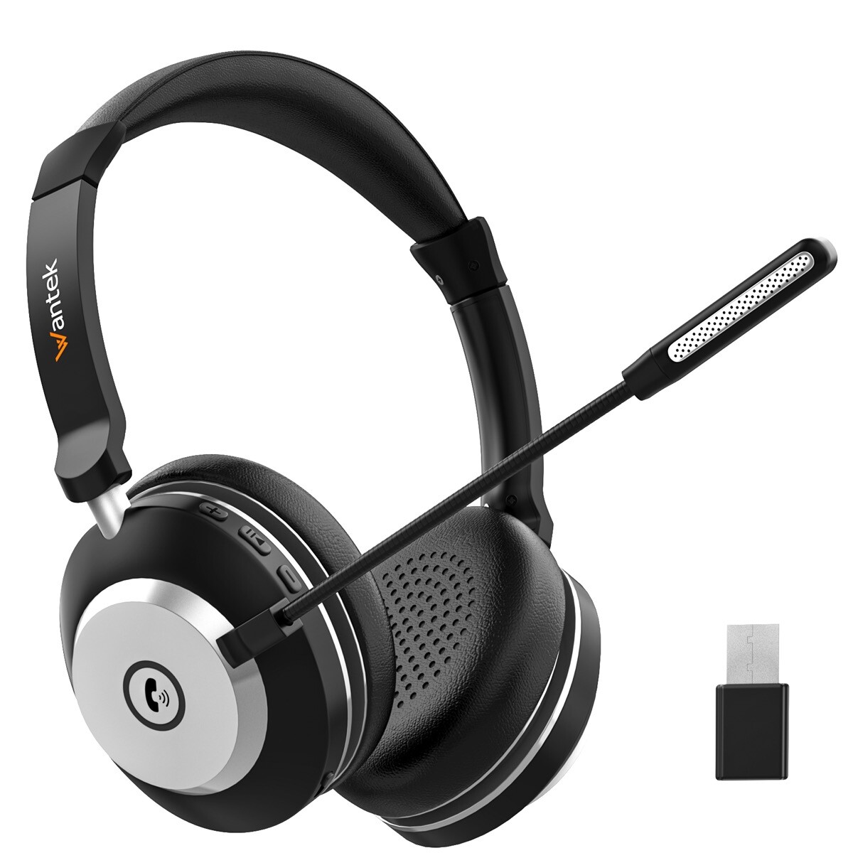 Wantek Wireless Headset with Microphone Bluetooth Headphone for PC/Laptop/Phone