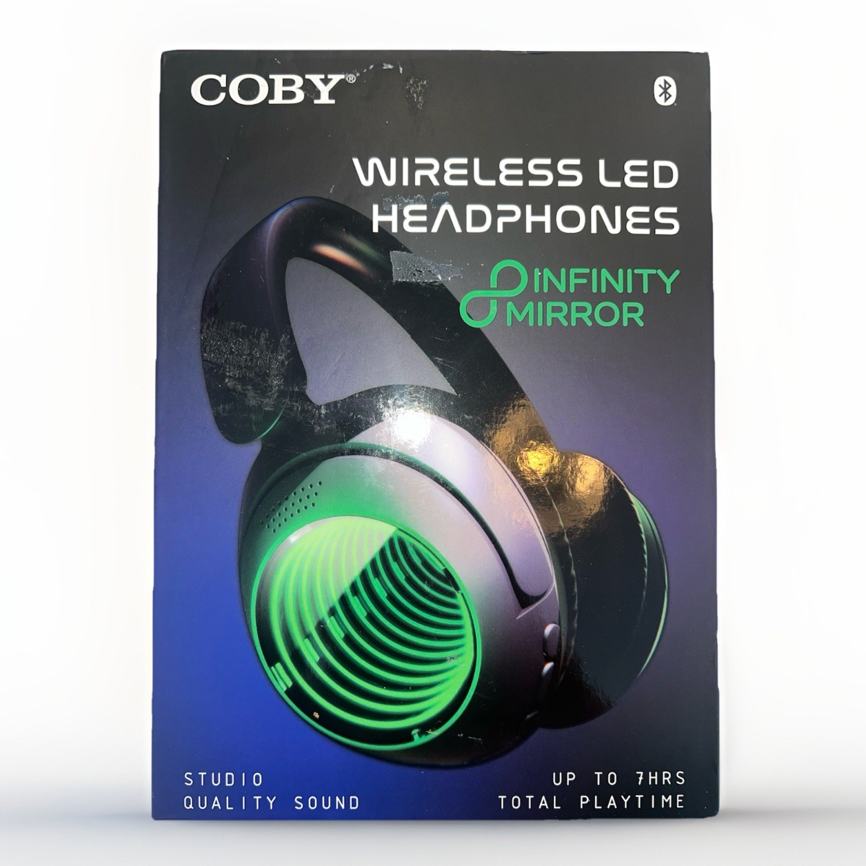 New Coby LED Wireless Over Ear Headphones W/ Infinity Mirrors