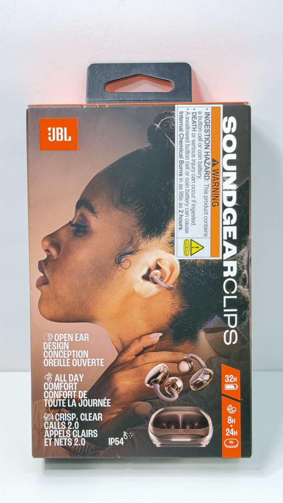 JBL SOUNDGEARCLIPS Open Ear Headphones, Bluetooth, IP54, 32 HR Battery Life