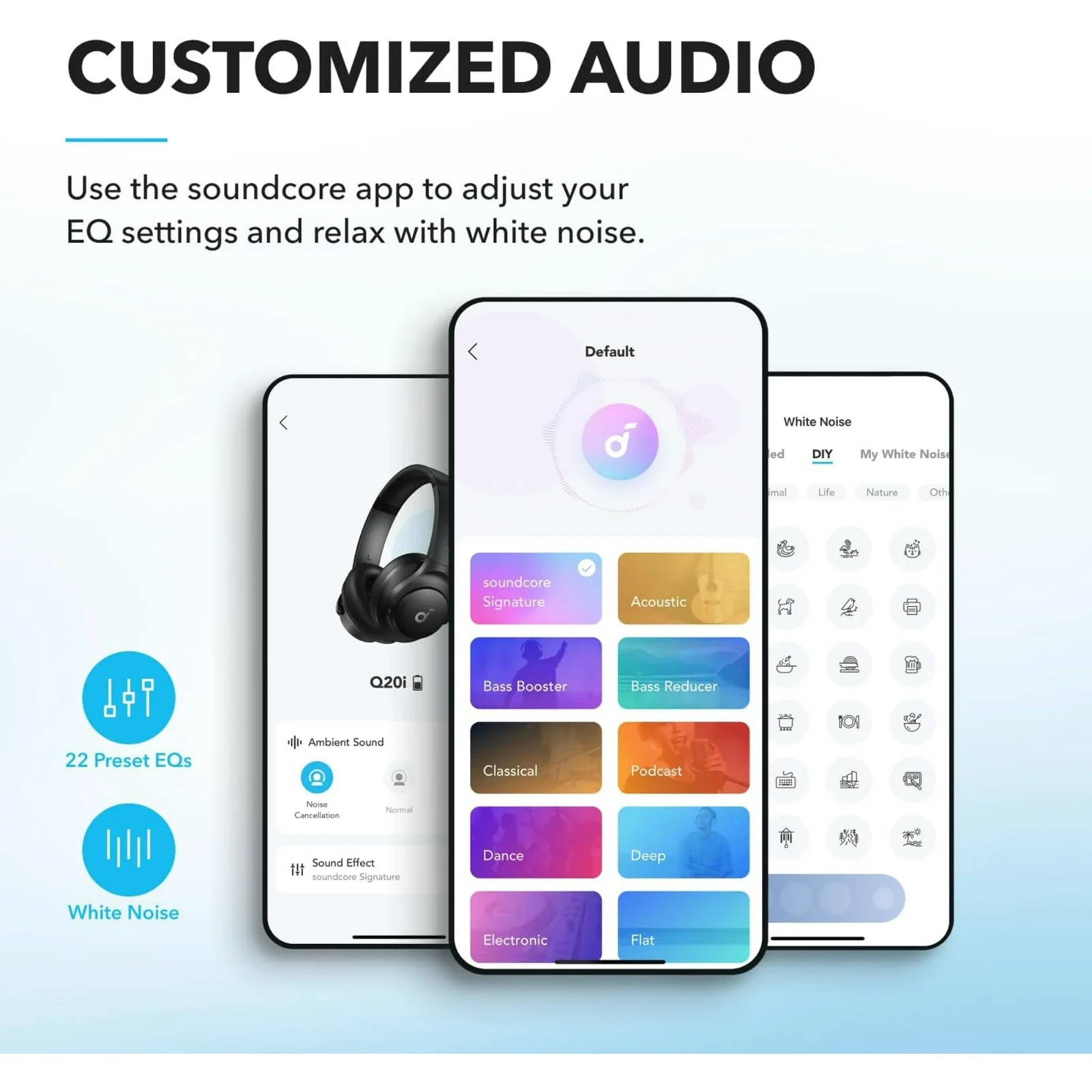 Soundcore Q20i Wireless Noise Cancelling Over-Ear Headphones 40H Hi-Res Black