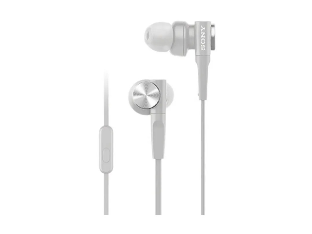 Sony MDR-XB55AP White Extra Bass Wired In-Ear Earbuds with Mic Remote