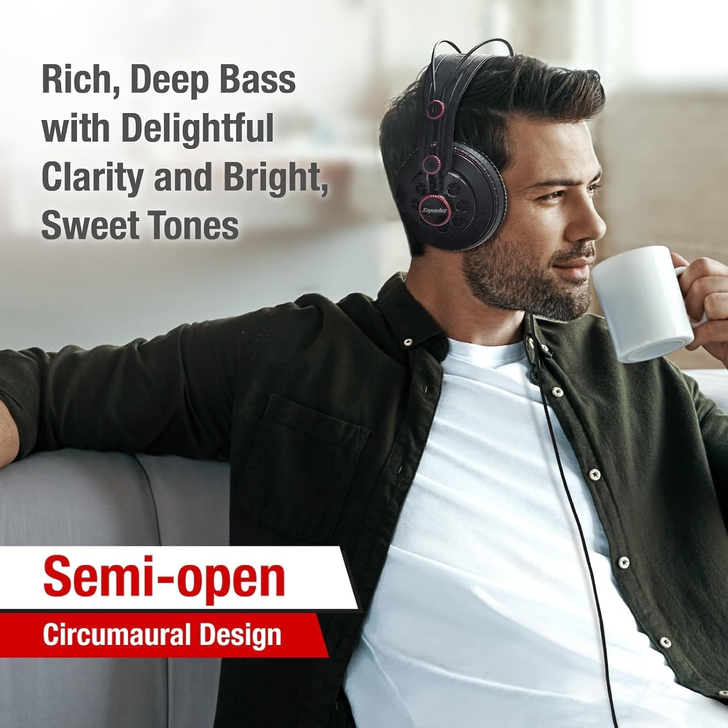 HD681 Semi-Open Studio Headphones, Wired Over-Ear