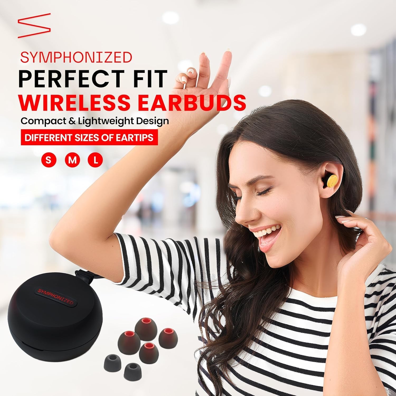 Symphonized Wooden True Wireless Earbuds Crisp Highs with Deep Bass 35H Playtime