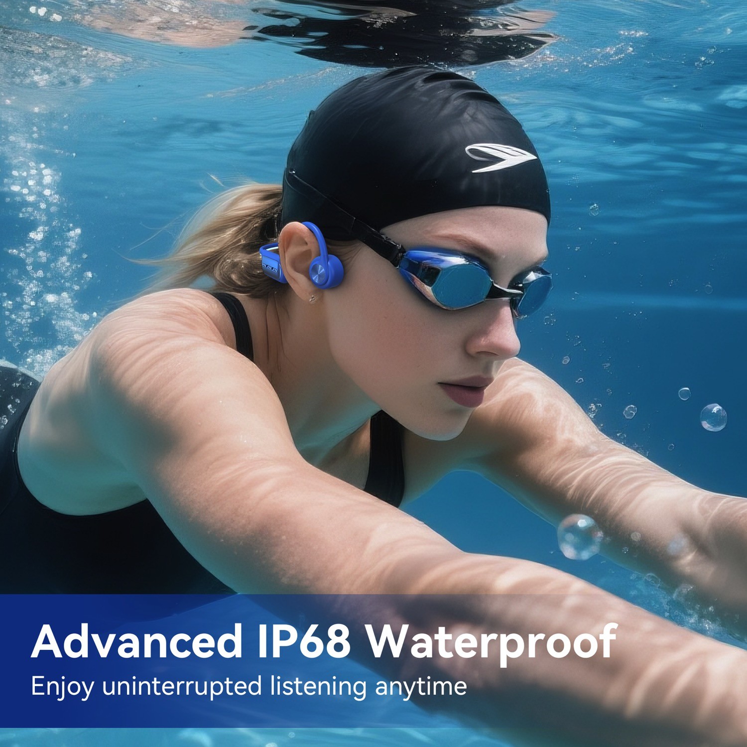 Kimhost Bone Conduction Headphone Bluetooth 32G MP3 Player IPX8 Swimming Earbuds