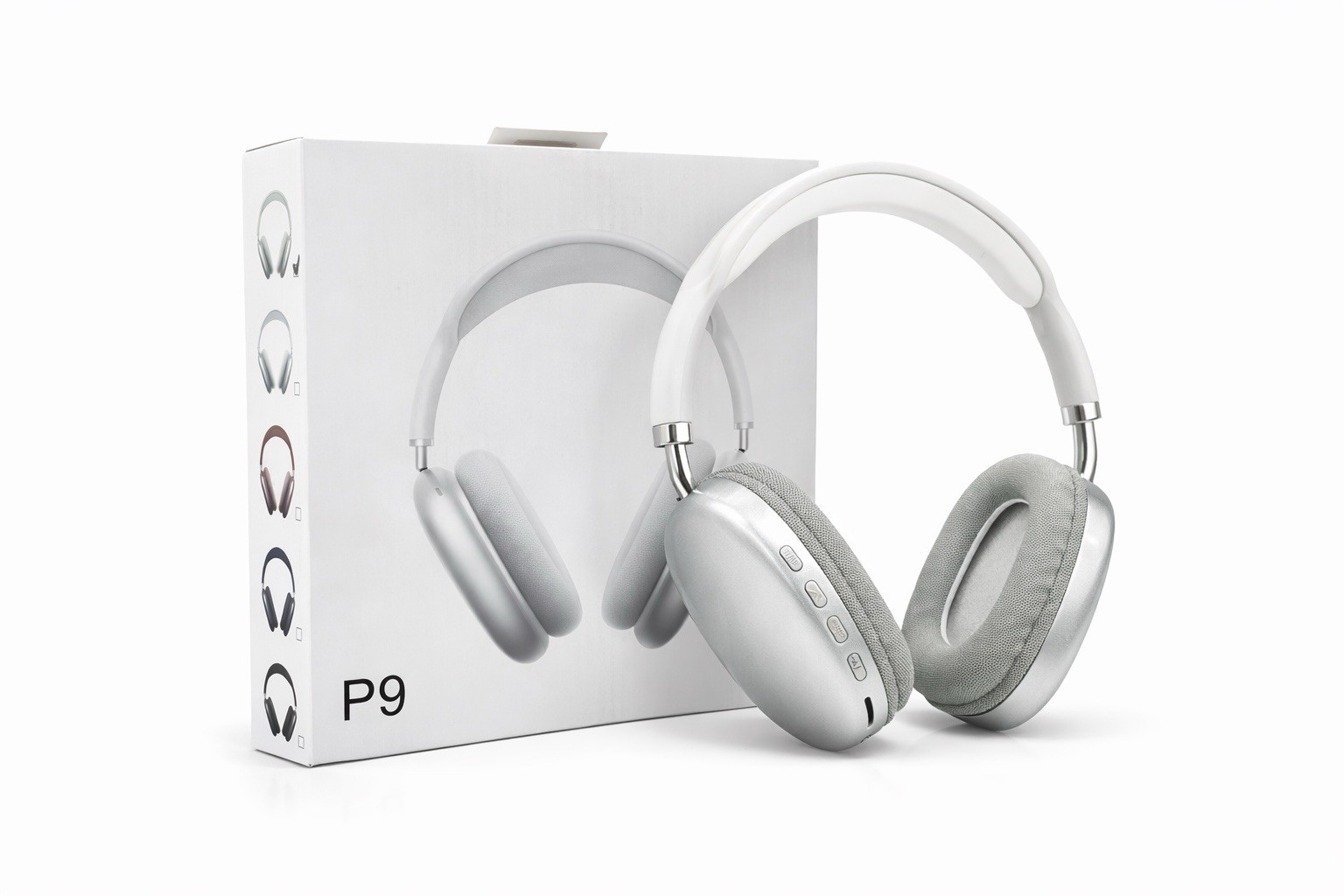 P9 Pro max Bluetooth Over-Ear Headband Headphones Double Earpiece Silver
