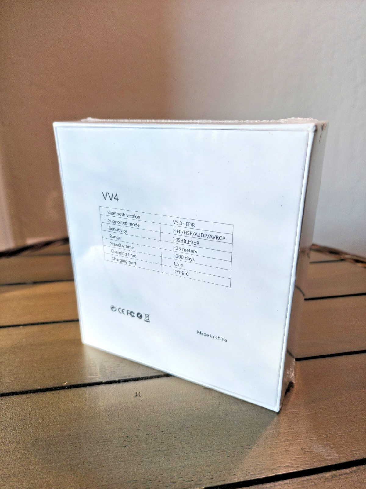 OWS PRO VV4 Bluetooth Headphones White V5.3+EDR Type-C 155m Range