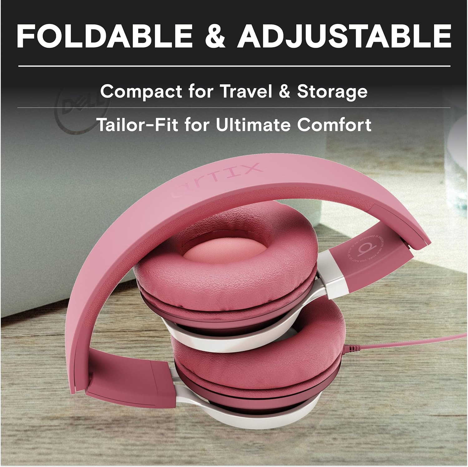 CL750 On-Ear Headphones Wired with Mic and Volume Control — Noise Isolating Cord