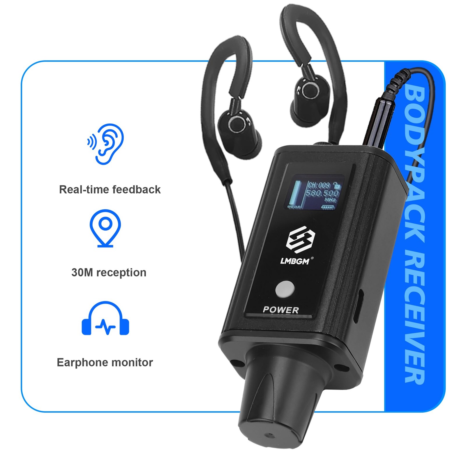 A9 UHF Wireless in-Ear Monitor Pro System Transmitter and Beltpack Receiver f…