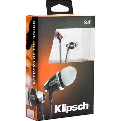 Klipsch IMAGE S4 II In-Ear Enhanced Bass Noise-Isolating Headphone, Black