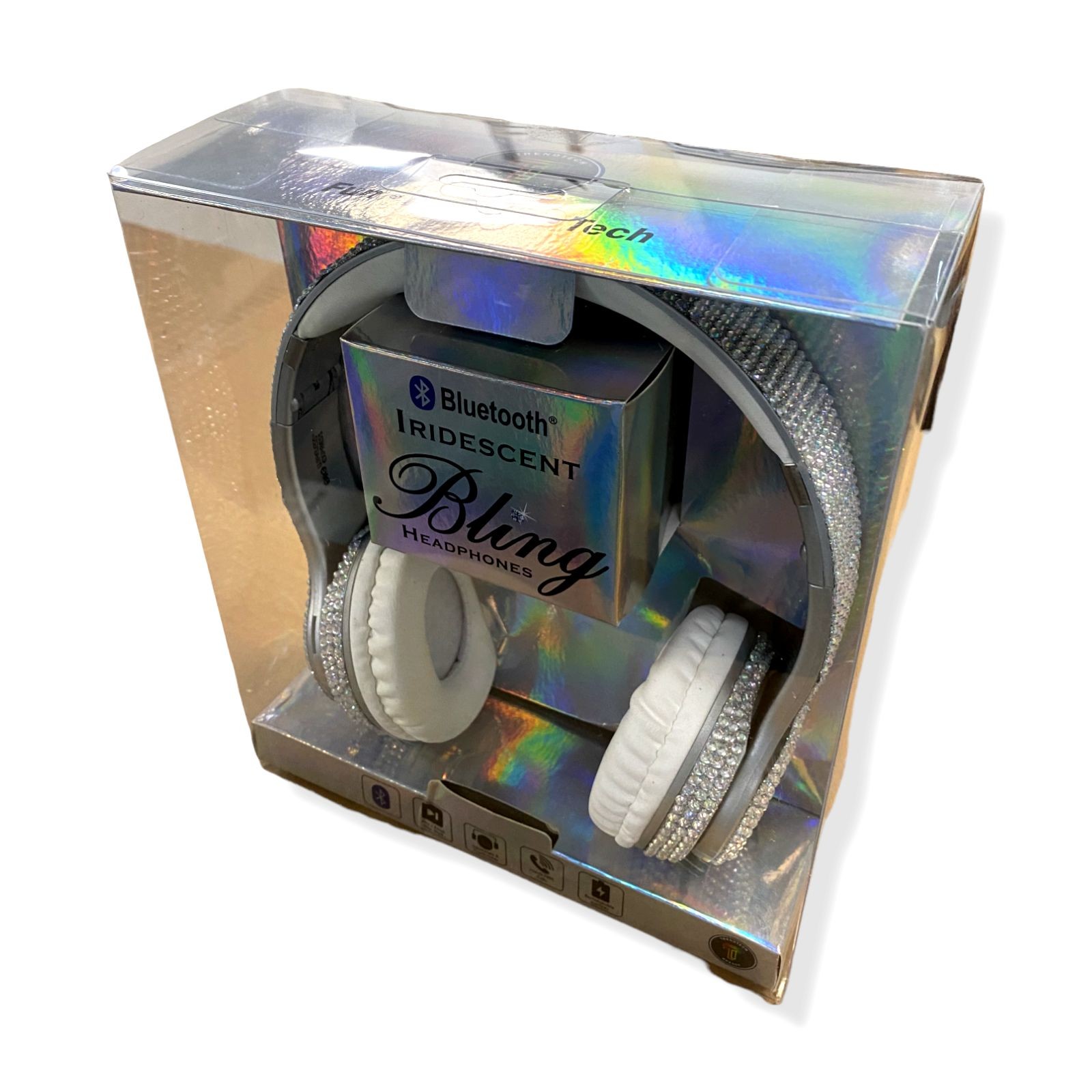 $48 Wireless Express Kids’ Iridescent Stereo Bluetooth Bling On-Ear Headphones