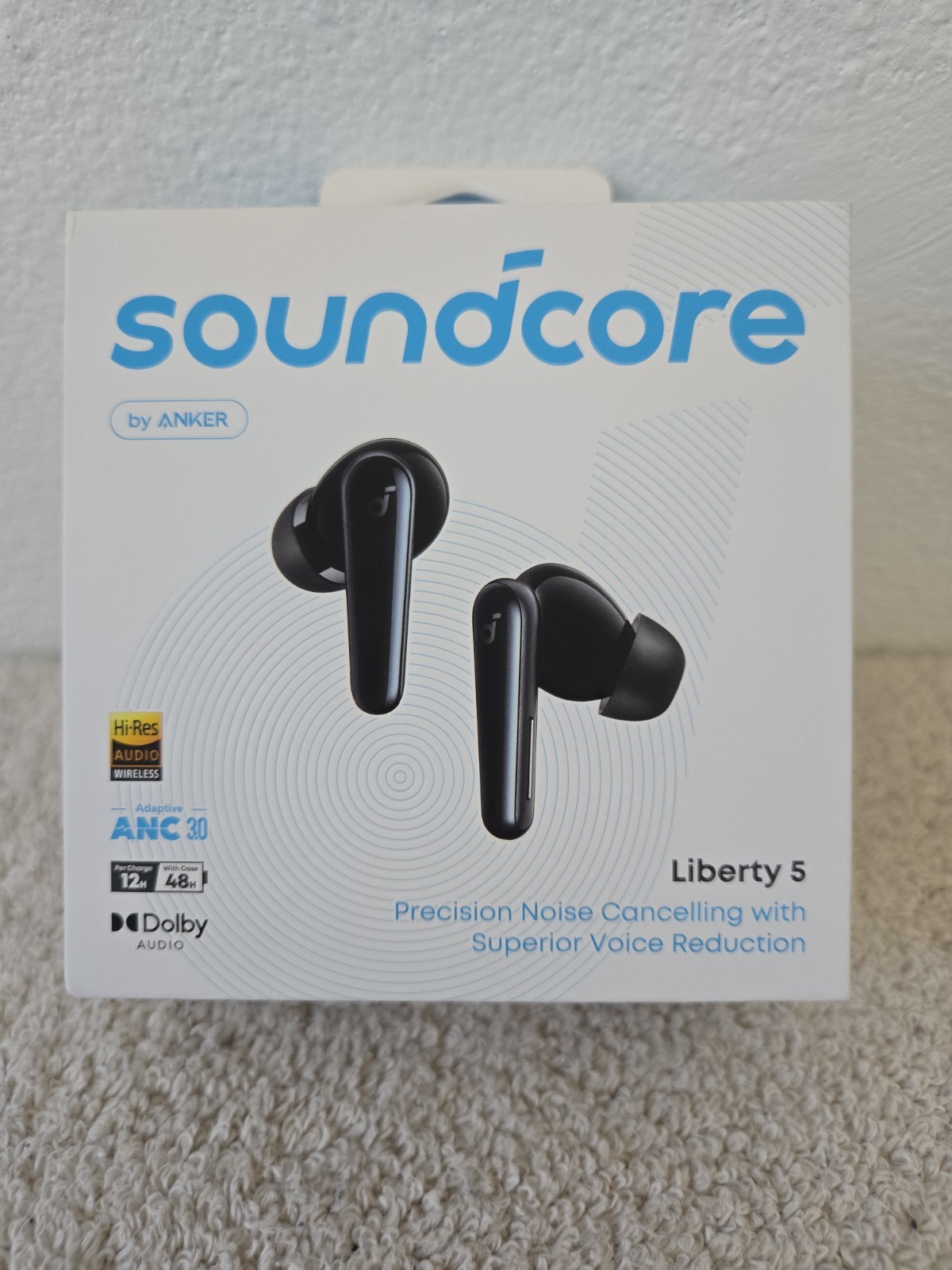 Anker Soundcore Liberty 5 Noise Cancelling Bluetooth Earbuds Black Open Box