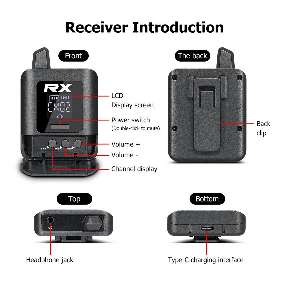 2.4G Digital Stereo in Ear Monitor System Stable Wireless Transmission Low Laten