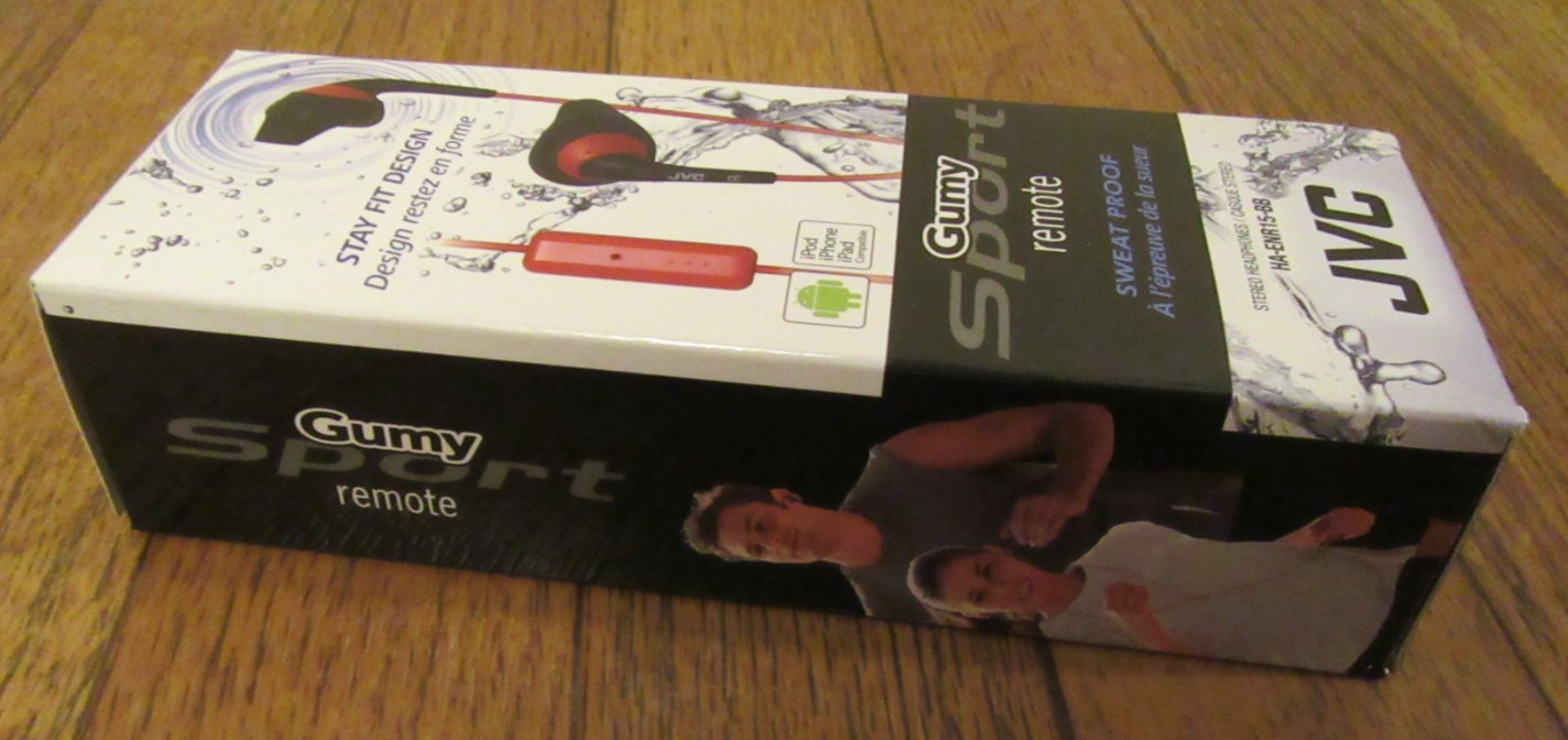 JVC HA-ENR15-BB Gumy Sport Stereo Headphones Black Red Sweat-Proof Mic/Remote