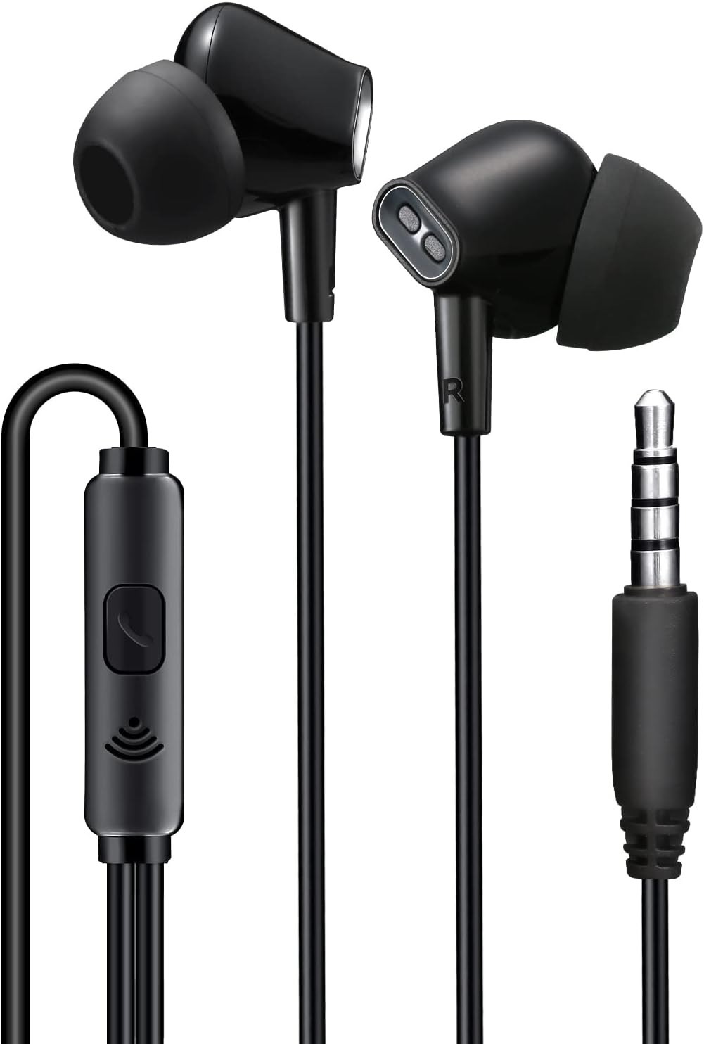 Stereo Bass Wired Earbuds with Tangle-Free Cord & Multifunctional Remote Control
