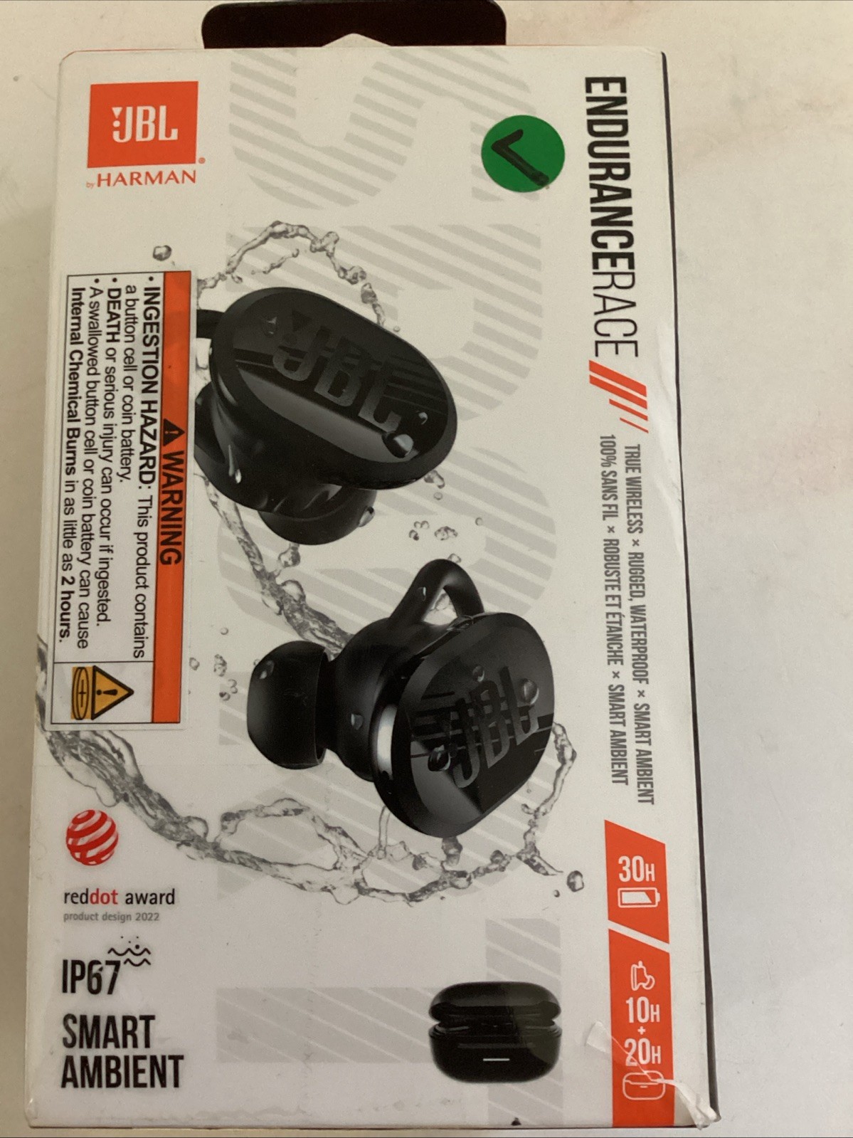 JBL Endurance Race TWS True Wireless In-Ear Sport Headphones – Black