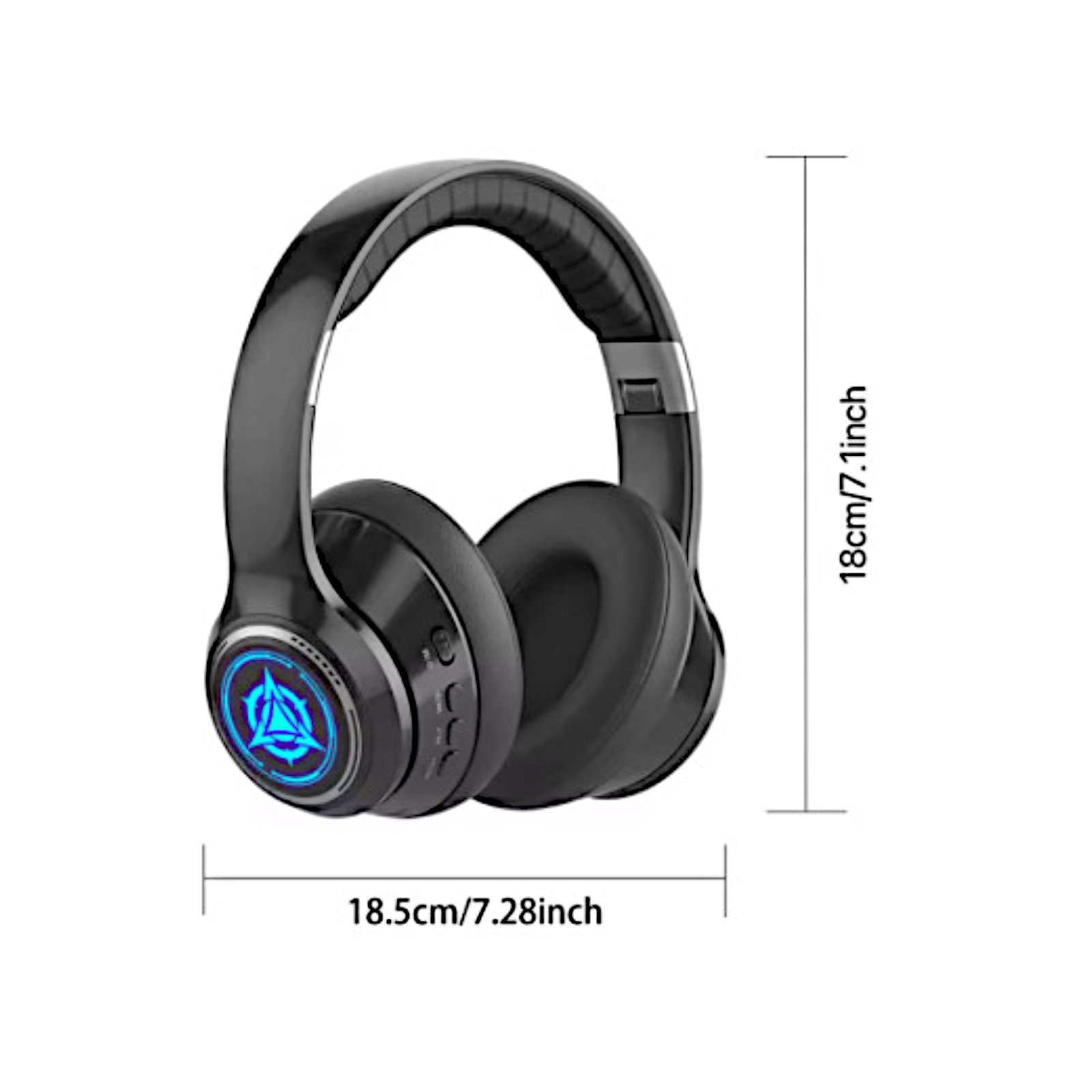 LED Wireless Bluetooth 5.2 Headphones Over-Ear TF Card RGB Wired Plug Headset