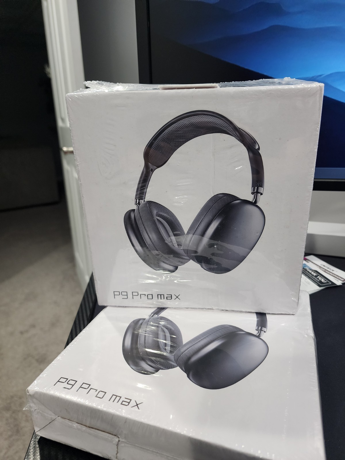 P9 Pro Max Wireless Bluetooth Headphones Over Ear Noise Cancelling Mic-black