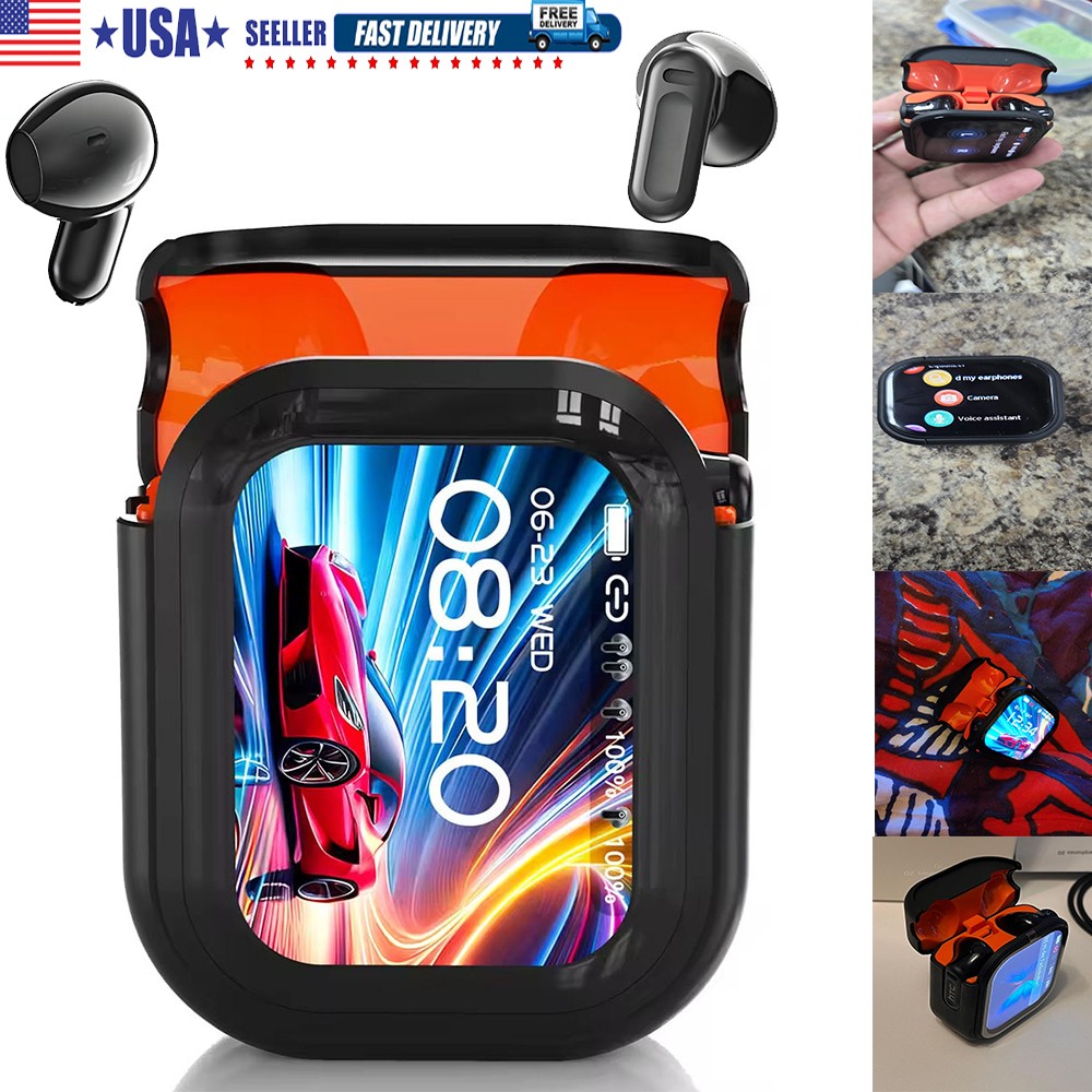 AI Translation Earbuds Real Time 135 Languages LCD Touch Screen Bluetooth 5.4 AI