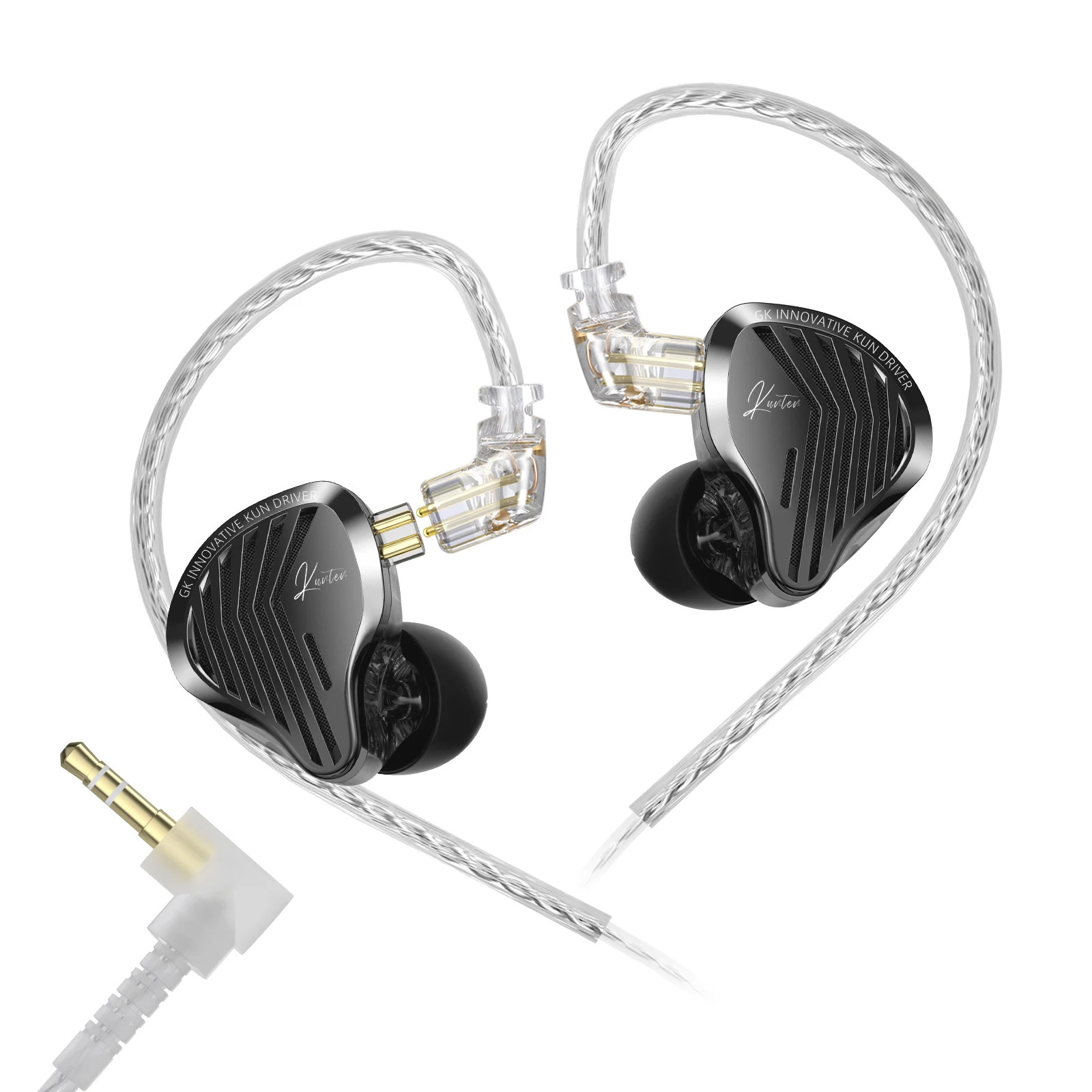 GK KUNTEN Dynamic HiFi In-Ear Headphones Detachable 2PIN Metal Earbuds