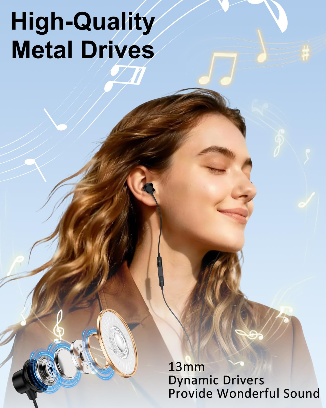 Samsung Earbuds Wired USB C Headphones for Galaxy A56 A16 A17 Black