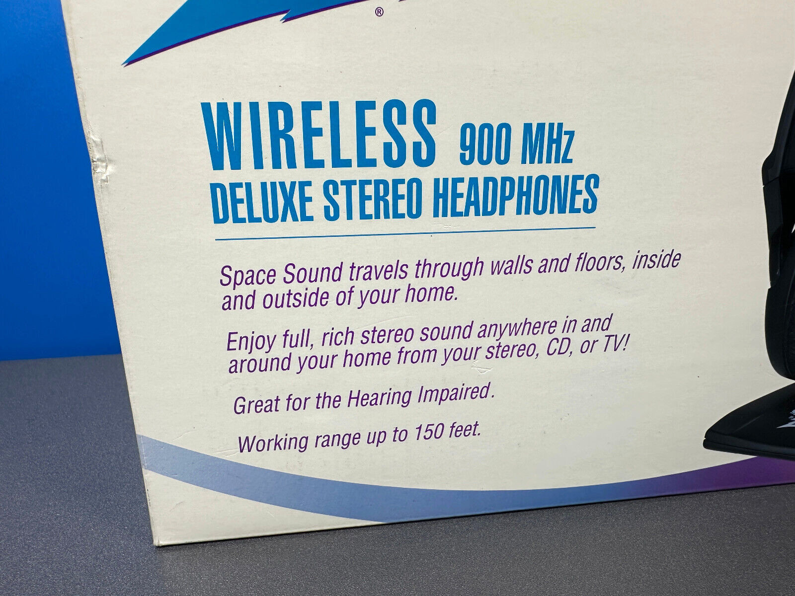ZENITH SPACE SOUND WIRELESS STEREO OVER EAR HEADPHONES 900 MHz ZEN801 VINTAGE