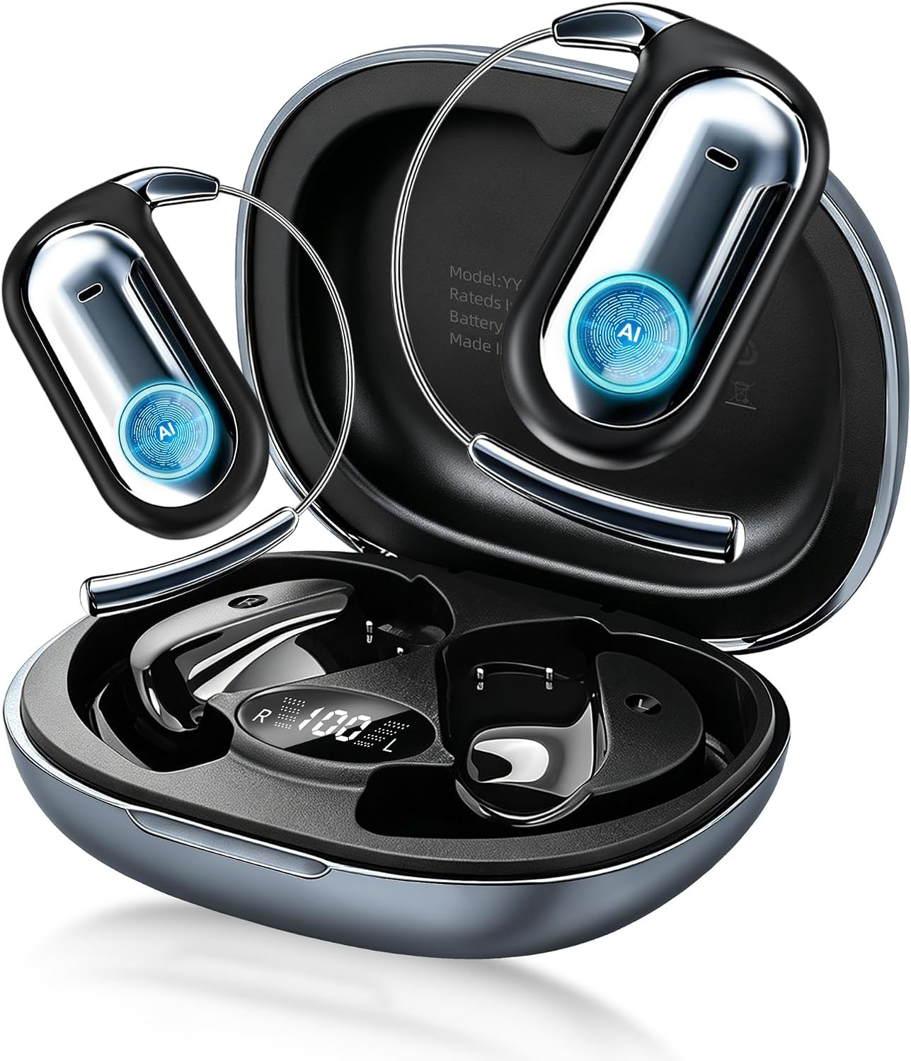 Open Ear Earbuds AI Translation Earbuds Real Time Open Ear Headphones Wireless B