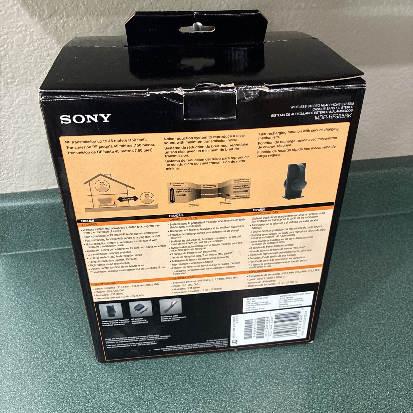 Sony MDR-RF985RK Over Ear Headphones – Wireless Black OPEN BOX