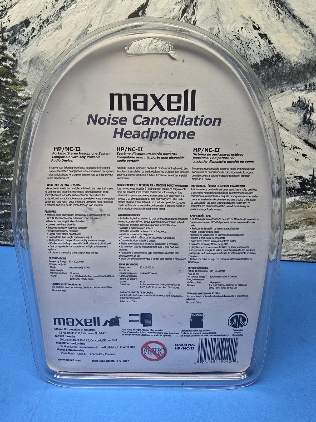 Maxell HP/NC-II Noise Cancellation Travel Headphones NEW Sealed