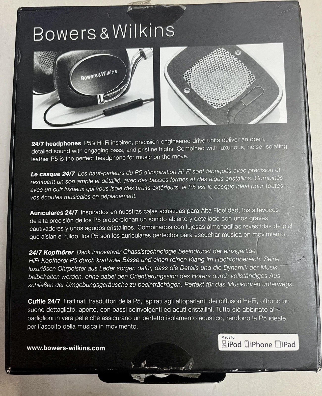 Bowers & Wilkins P5 series 2 WIRED Headphones – Black USED